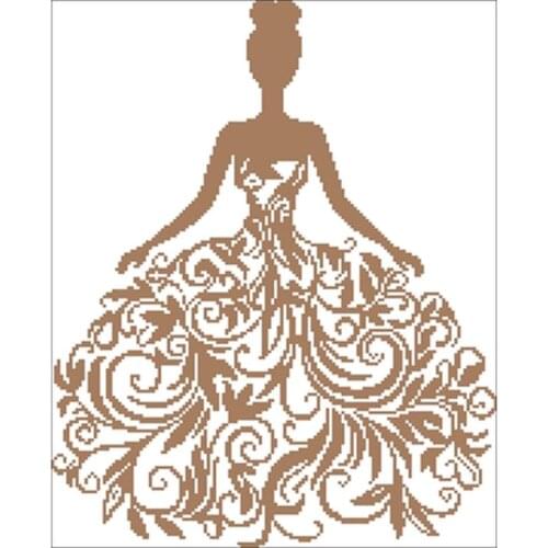 TOP Monochrome princess dress patterns Counted Cross Stitch 11CT 14CT 18CT DIY Cross Stitch Kits Embroidery Needlework Sets
