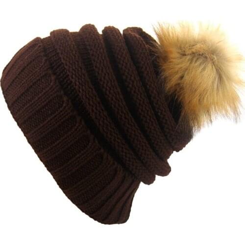 High Quality Winter Warm Hat Women Knitted Hat Women Hat Winter Skullies Beanies Fashion Winter Pom Poms Female Cap