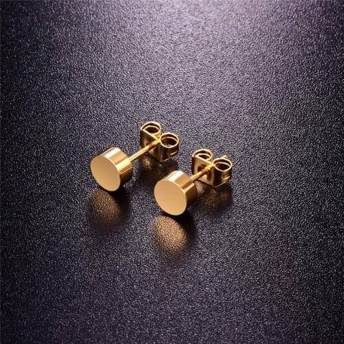 Martick Fine Brincos Titanium Steel Jewelry Wishing Mini Oscars Beans Round Stud Earrings For Women E153