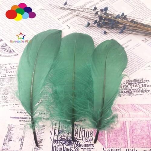 100 Pcs dark green Goose Feathers Dyed 15-20 Cm/6-8 Inch Diy Stage Props Decor Headress Carnival Costume crafts