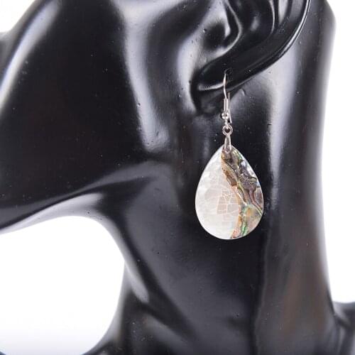 2020 Earrings Natural White Green Shell Water Drop Shape For Lover Girlfriend Fashio Jewelry Gift Reiki Healing Lucky Charm R456