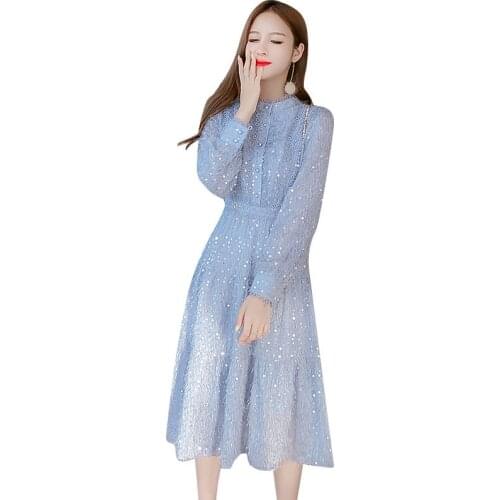 2021 Women Spring Dress Fashion Sequined Plush Dress Large size Casual Female Vestir New Style Mesh Sexy Dresses OK625