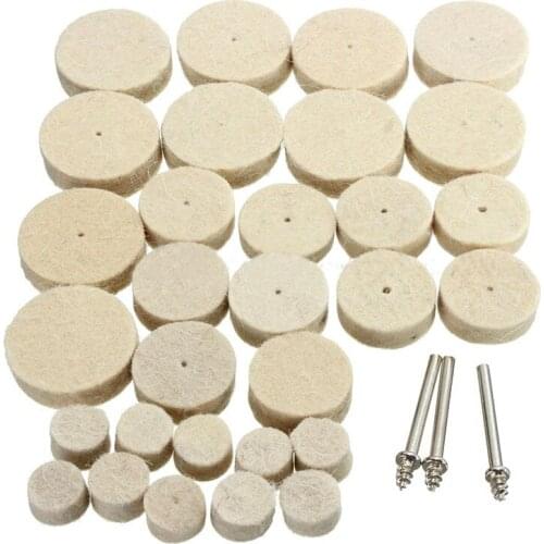 33Pcs Polishing Wheel Buffing Wheel Wool Felt Polishing Buffing Wheel Mixed Set Accessory For Rotary Tool
