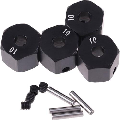 4Pcs/lot 12mm Aluminium Alloy Wheel Adapter for HSP 1/10 Scale RC Sports Car 8 9 10mm Black Color