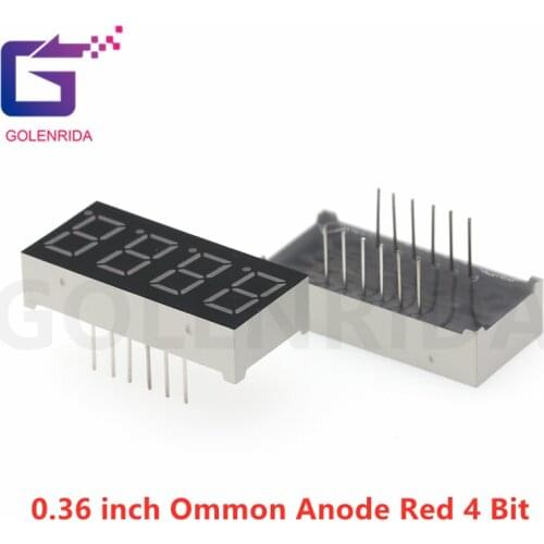 5pcs Digital tube segment common Anode Red 4 Bit digital Tube 0.36 inch Red LED Display HSN-3641BS