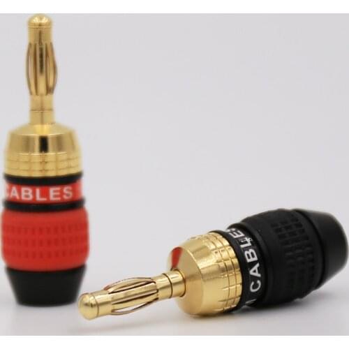 8PCS Deadbolt Banana Plugs Gold Plated Speaker Wire Connector Plug