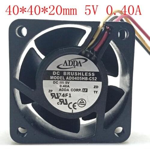 ADDA 4cm 40205V 0.40A AD0405HB-C52 Three-wire Double Ball High Speed RD Fan Switch Router Fan