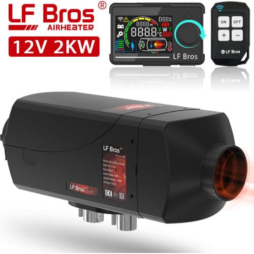LF Bros Car heater 12V air diesel heater 2KW autonomous heater LCD large screen knob switch for SUV, RV, warehouse