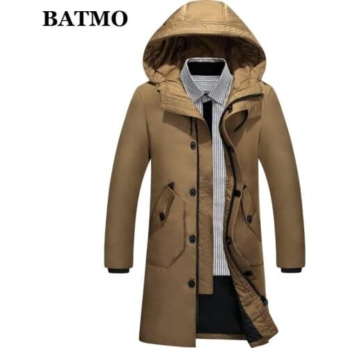 BATMO 2019 new arrival winter high quality 80% white duck down hooded jackets men,mens winter down coat 61811