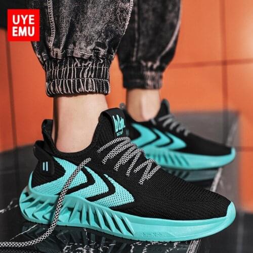 UYEEMU Running Shoes 2021 Summer New Mens Shoes Flying Woven Mesh Breathable Increased All-Match Sports Shoes Size 39-44 #7785