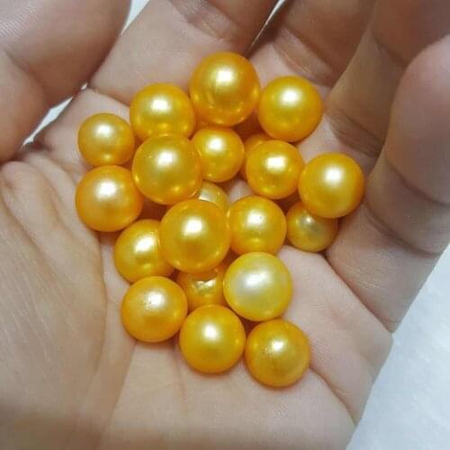 Shinny Gold Edison Pearls Colorful Loose Pearl Beads 9-12MM Big AAA Perfect Round Pearls DIY Jewelry Decorations 5pcs ABH872