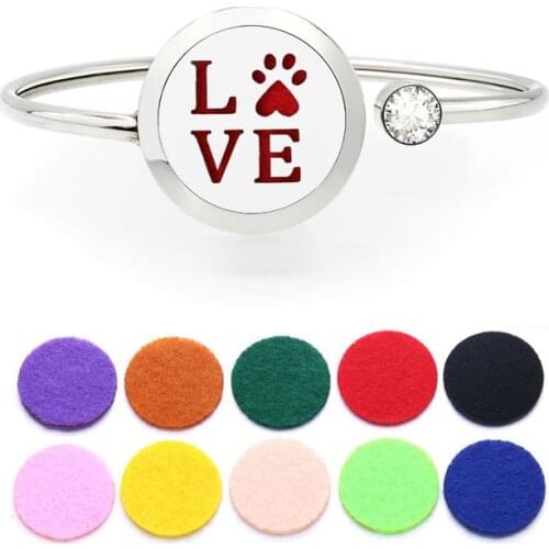 Stainless Steel Diffuser Bracelet For Women Jewelry 25mm Rotatable Essential Oil Locket Bracelet Aromatherapy Perfume Bangle