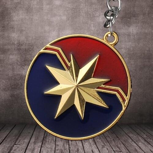 Captain-Marvell Design Pendant Keychain Charm Men Women Key Rings Jewelry Gifts Key Chains