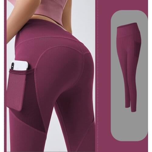 9 Colors High Quality Pocket Designed Running Trousers Slim Tight High Waist Comfortable Yoga Pants Fitness Workout Leggings