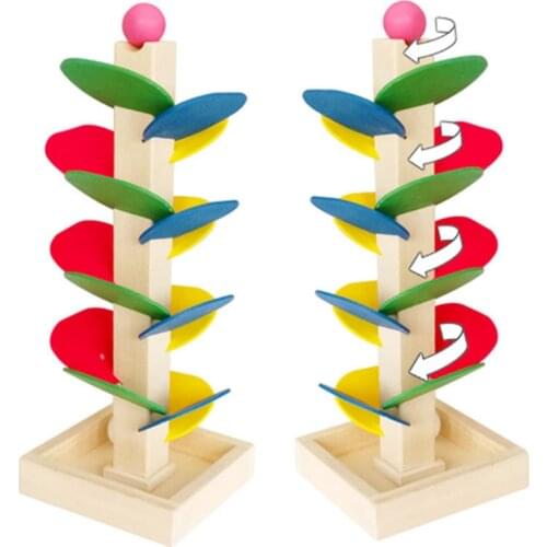 2021 Hot Sale Ball Run Track Game Toy Wooden DIY Mini Tree Baby Kids Educational Toy Blocks Toys For Children