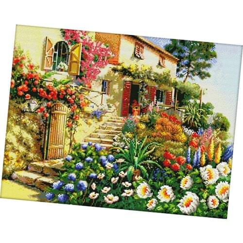 Cross Stitch Kit Embroidery Design Garden Villa Picture Embroidery Set With