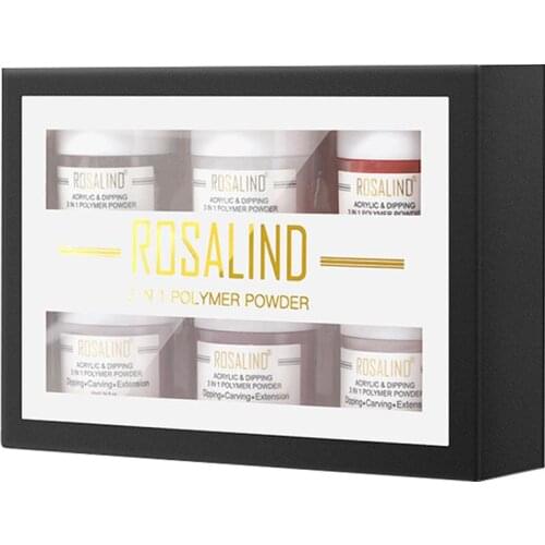 ROSALIND Dip Powder Set Nail Kit Glitter Holographic Powder Nail Art Decorations For Natural Dry Nails Dust No Need Cured Lamp