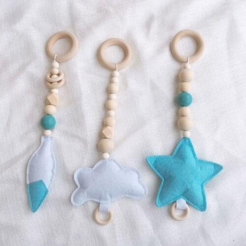 Nordic Style Ring-pull Baby Gym Toy Sensory Nursery Kids Room Infant Toddler Clothes Wooden Frame Rack Decoration T3LA