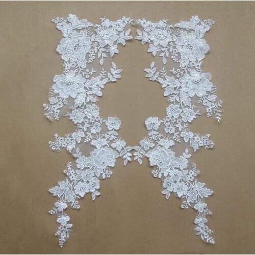 Oversized new flat embroidered lace flower stickers bridal wedding dress diy jewelry lace Accessories