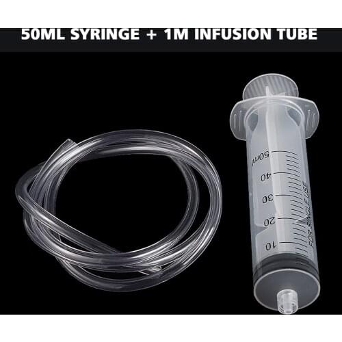 50ml Plastic Measuring Syringe Large Hydroponics Nutrient Measuring Syringe Lab Medical Tool With 100cm Clear Silicone Tube