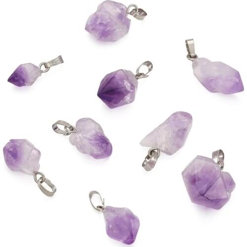 20pcs Natural Stone Pendants Irregular Stone Dangle Pendant Charms for DIY Earring Necklace Jewelry Making