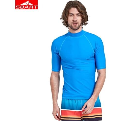 SBART Swim Dive Bathing Suit Men Rash Guards Top Surf Swim Suit Sun UV Quick Dry Windsurf Dive Wetsuit T-Shirt For Scube Diving