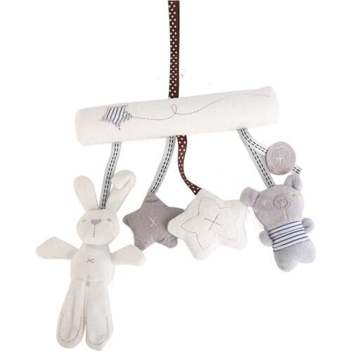 Cute Rabbit Bunny Music Hanging Toy for Stroller Bed Plush Tape Baby Hang Toys for Kids Children gift 50% off