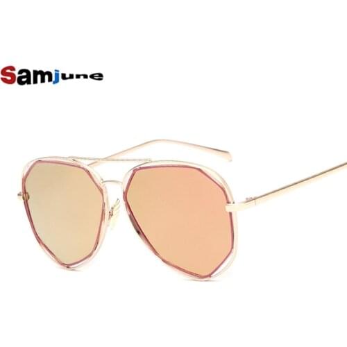 Samjune New Fashion Big Frame Glasses Men Women Sunglasses Vintage Goggle Summer Style Brand Designer Sun Glasses Oculos De Sol