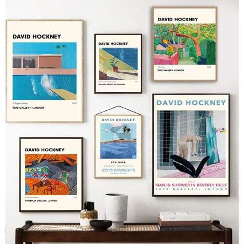 David Hockney Modern Art Exhibition Wall Art Canvas Painting Nordic Posters And Prints Graffiti Pictures For Living Room Decor