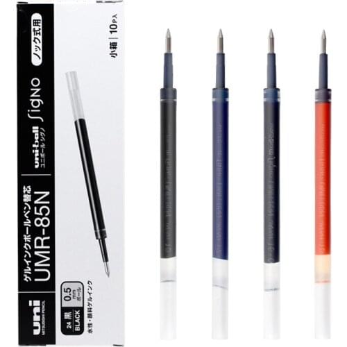 10Pcs/lot Japan refills UMR-85/85N K6 press neutral refills UMN-207/UMN-105/152 gel pen 0.5mm multi-purpose pen refill