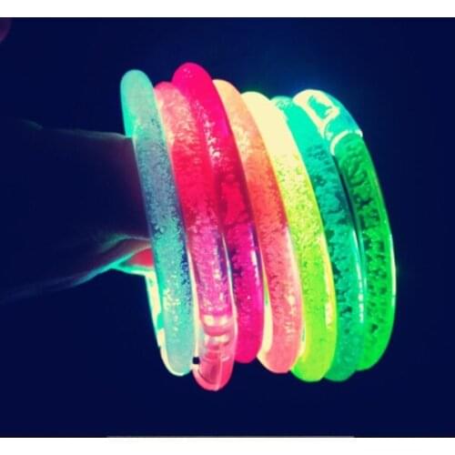 LED Flashing Bracelet Light Up Acrylic Wristband Party Bar Christmas Luminous Bracelet Toys for Children YH1762