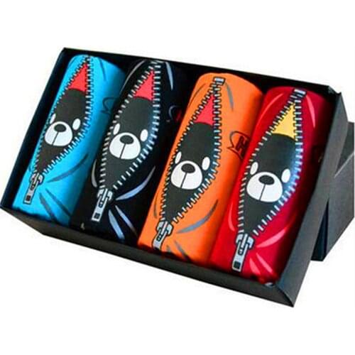 4pcs/set Funny Underwear Men Breathable Cartoon Gay Bear Bamboo Panties Modal Comfortable Bird Boxer For Man Lot