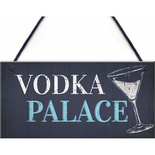 Meijiafei Sign For Him Her Vodka Palace Alcohol Friendship Sign Man Cave Home Bar Pub Plaque Kitchen Decor Sign 10"x5"