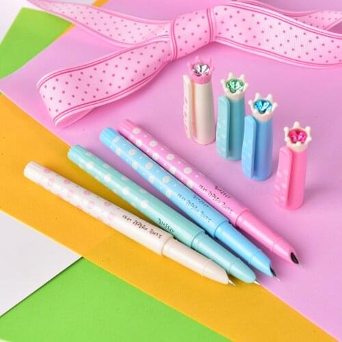 1PC 0.38mm Korean Fountain Pen Fine Nib Pens For School Writing Office Supplies Stationery Color Random Size: 13.5cm