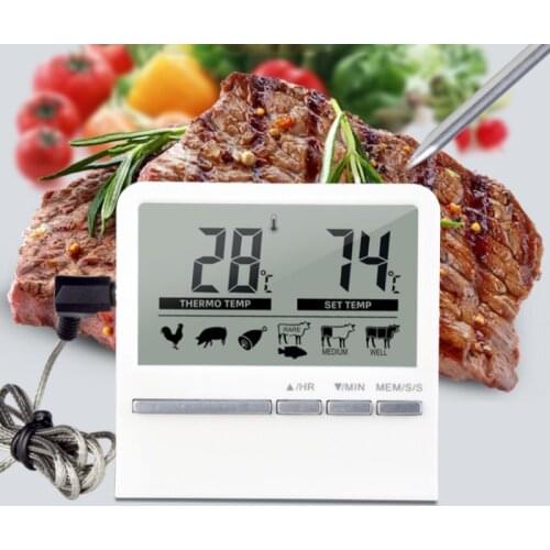 1pc Kitchen Hygrometer for Meat Oven Steak Grill BBQ Electronic Food Thermometer Baking Probe Digital Barbecue Dual Sensors
