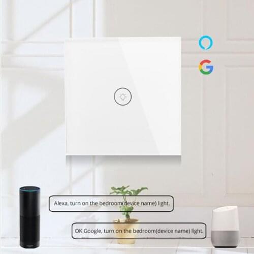 1PC 1 Portless Smart Switch WiFi Switch Wall Light APP / Touch control 86 Type Home Automation Control Wifi Smart Switch