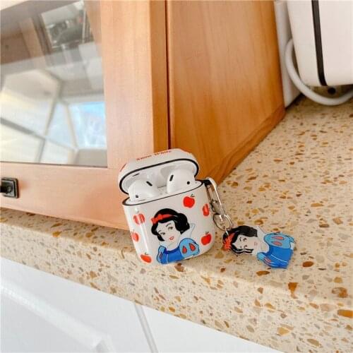 1PCS Cute Snow White Earphone Case Airpods Pro Protective Cover Cartoon Apple Bluetooth Earphone Cover Soft Shell Gift Pendant