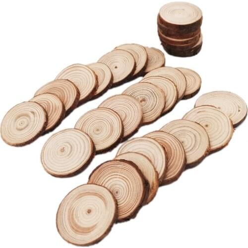 100pcs 3-4cm Natural Wood Slices Craft Wood Kit Wooden Circles Great for Arts and Crafts Christmas Ornaments DIY Crafts