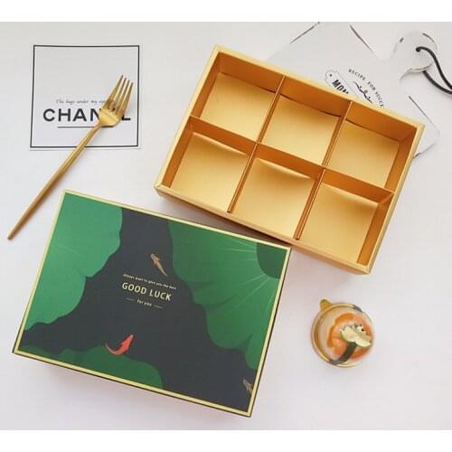 100pcs New Moon Cake Box Tart Puff Packaging Gift Box Wedding Party decoration Chocolate Muffin Biscuits Box for Cookie Package