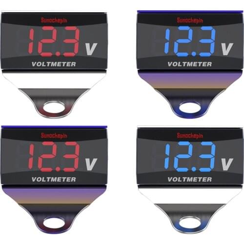 12V LED Digital Display Voltmeter Car Motorcycle Voltage Volt Gauge Panel Meter Ultra-thin, mini and lightweight Waterproof