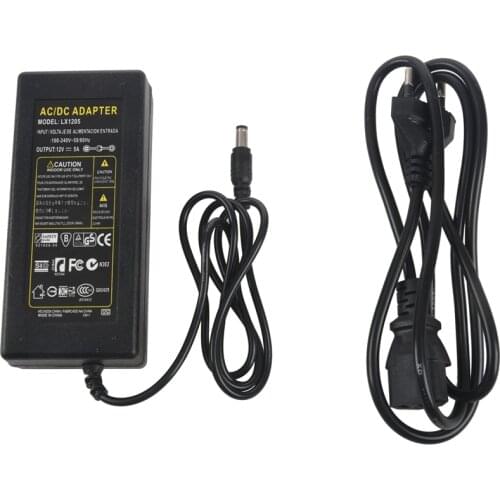 12V 5A 60W Power Supply Adapter for LED light Strip RGB SMD 3528 5050