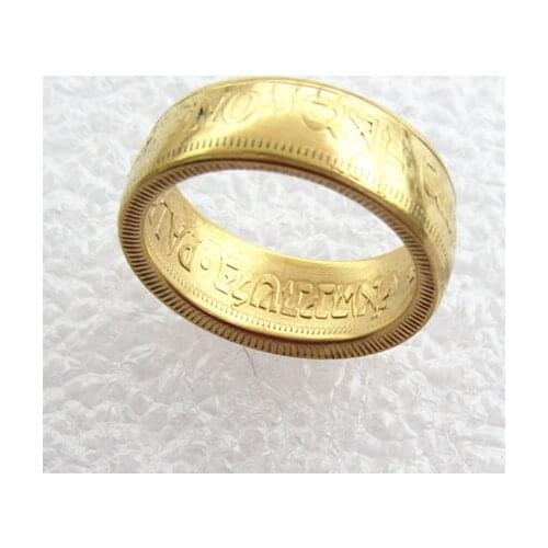 1934 Israel Palestine British Mandate 100 Mils Ring Gold Plated Handmade In Sizes 7-12