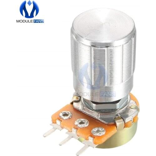 5PCS 3Pin 3P WH148 Rotary Potentiometer With Aluminum Alloy Cap 1K 5K 10K 20K 50K 100K 500K Ohm Linear Taper Potentiometer