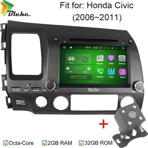 8" 2 Din 1024*600 Oct a Core Android 6.0 Car DVD GPS Navigation for Honda Civic 2006-2011 with WiFi Radio Bluetooth Mirror Link