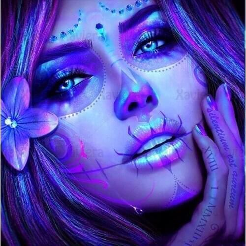 Diy 5D Woman Skull Diamond Painting Purple Shiny Diamond Embroidery Square Round Diamond Cross Stitch Kit High Quality Artwork