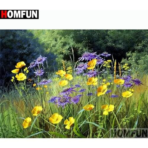 HOMFUN Full Square/Round Drill 5D DIY Diamond Painting "Flower landscape" Embroidery Cross Stitch 5D Home Decor Gift A13076