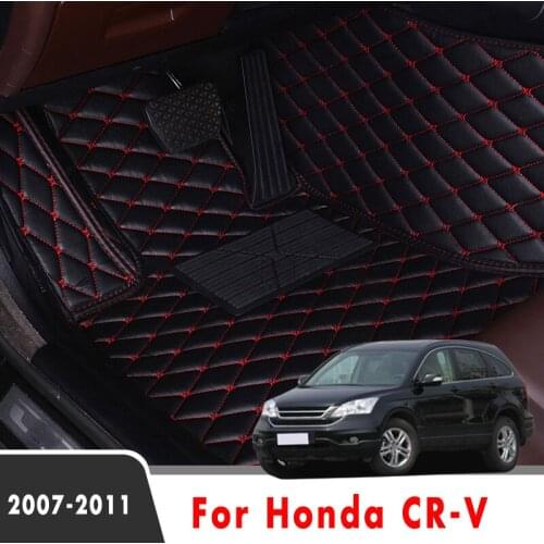 LHD Car Floor Mats For Honda CR-V CRV 2011 2010 2009 2008 2007 Auto Interior Accessories Carpets Custom Waterproof Leather Rugs