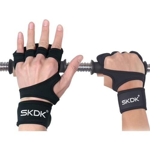 Black Crossfit Weight Lifting Gloves with Wrist Wraps Silicone Gel Full Palm Protect Gym Workout Gloves Power Fitness Equipment