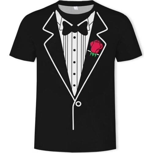 Fake Two Pieces T Shirt Men Uniform Print Tshirt Summer Funny Clothes Print Suit Tops Fashion Skin Tight 3d Tees Shirt