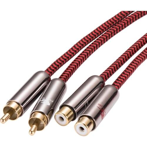 Hifi Audio Cable 2 RCA Male to 2 RCA Female for DVD TV AMP Speaker Sub-woofer Dual RCA Extension Cable Shielded 1M 2M 3M 5M 8M